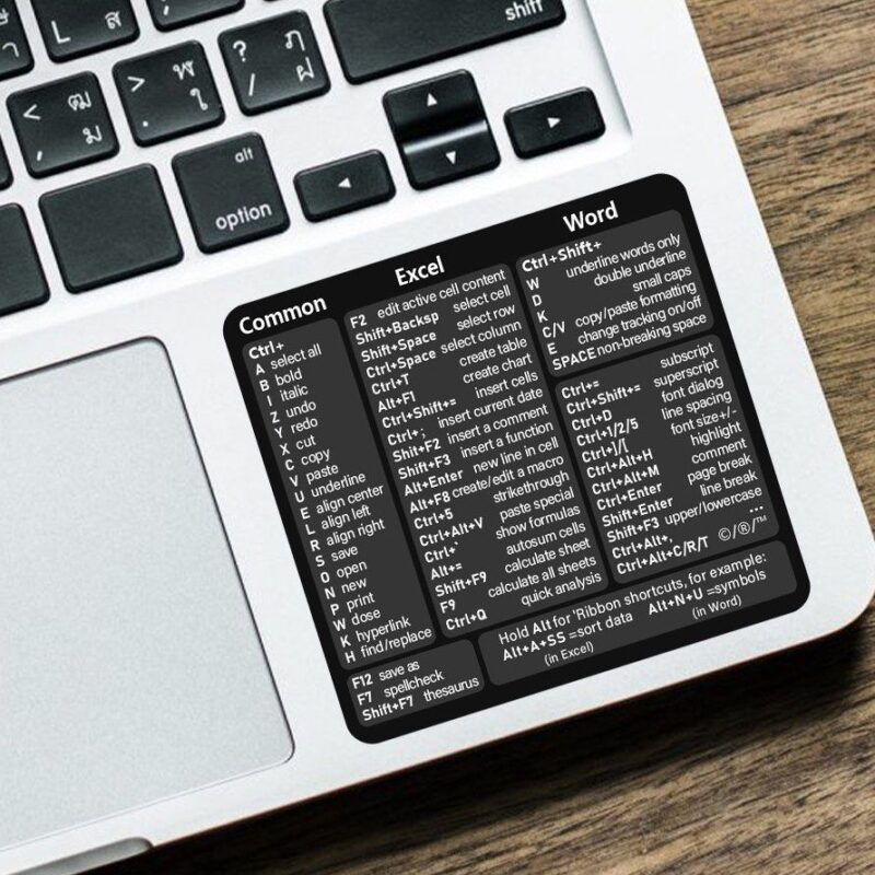 參考鍵盤快捷鍵貼紙 適用Mac/Windows/PS Key 辦公室用品 返工 返工用品 鍵盤快捷鍵 電腦周邊 Excel word